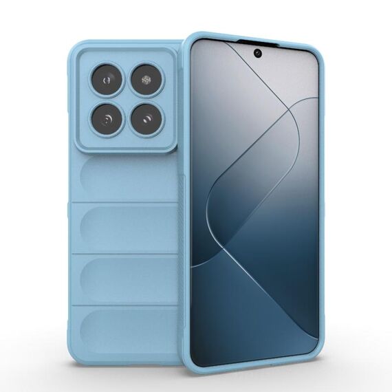 Per Xiaomi 14 Pro 5G Magic Shield TPU + custodia per telefono in flanella (azzurro)
