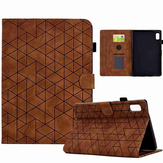 Custodia per tablet in pelle TPU Smart Rhombus per Lenovo Tab M9 (marrone)