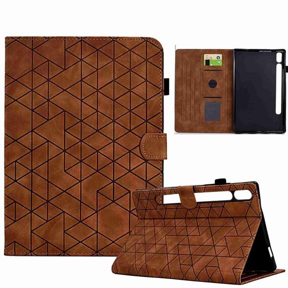 Custodia tablet in pelle TPU Smart per Samsung Galaxy Tab S7 / S8 Rhombus (marrone)
