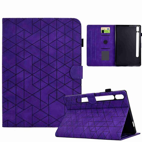 Custodia per tablet in pelle TPU Smart Rhombus per Samsung Galaxy Tab S9 (viola)