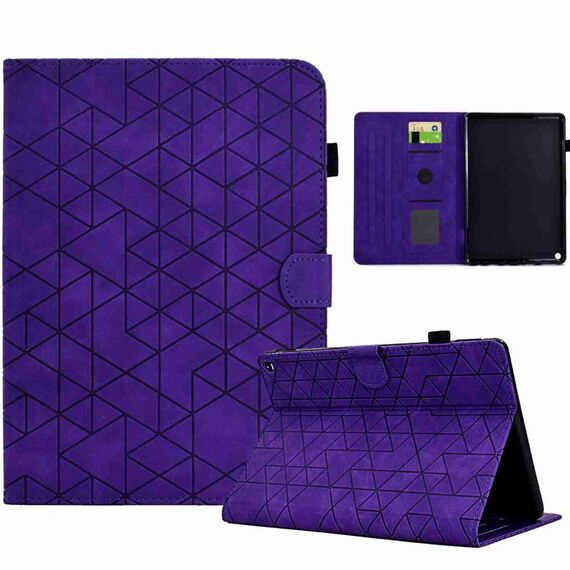 Custodia per tablet in pelle Smart TPU Rhombus per Amazon Fire HD 10 2021 (viola)