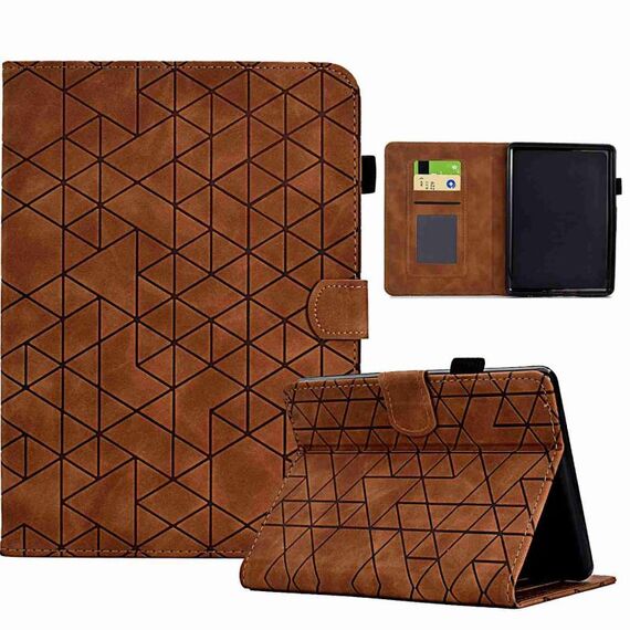 Custodia per tablet in pelle Smart TPU Rhombus per Amazon Kindle 11th 2022 (marrone)