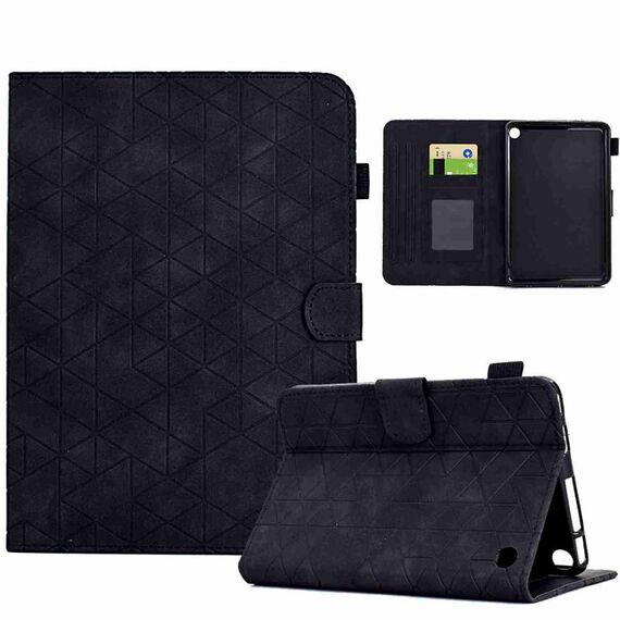 Custodia per tablet in pelle Smart TPU Rhombus per Amazon Fire 7 2022 (nera)
