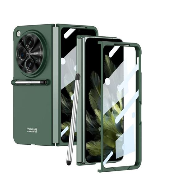 Per OPPO Find N3 / OnePlus Open GKK Custodia a libro ultrasottile a copertura totale con penna (verde)