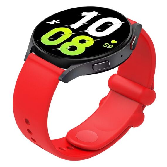 Cinturino per orologio in silicone con fibbia inversa universale tinta unita da 20 mm (rosso)