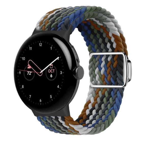 Per Google Pixel Watch/Watch 2 cinturino con fibbia magnetica in nylon (Cowboy Rainbow)