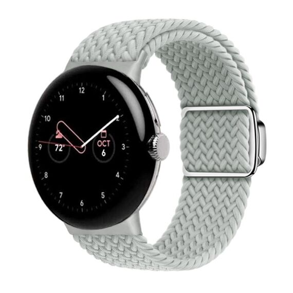 Per Google Pixel Watch/Watch 2 cinturino con fibbia magnetica in nylon (grigio chiaro)