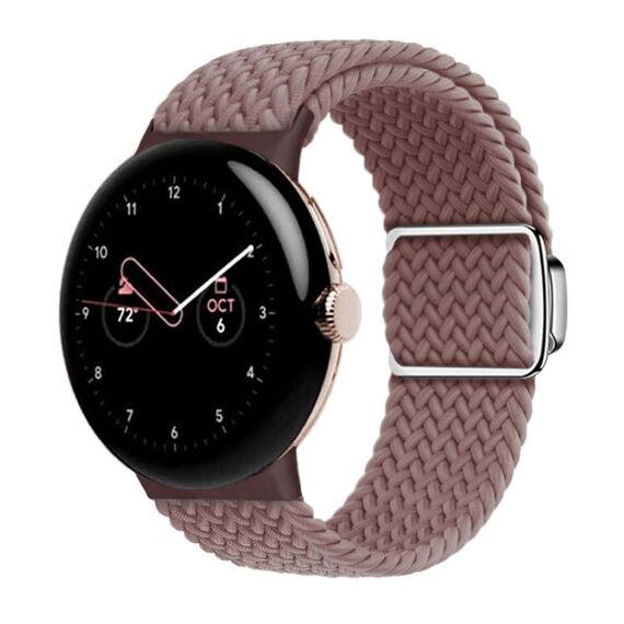 Per Google Pixel Watch/Watch 2 cinturino con fibbia magnetica con anello in nylon (viola fumo)