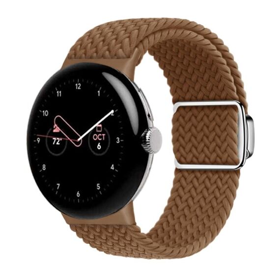 Per Google Pixel Watch/Watch 2 cinturino con fibbia magnetica in nylon (marrone)