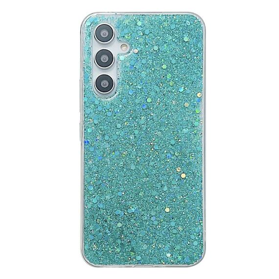 Custodia per telefono in TPU epossidico con paillettes glitterate per Samsung Galaxy S24+ 5G (verde)