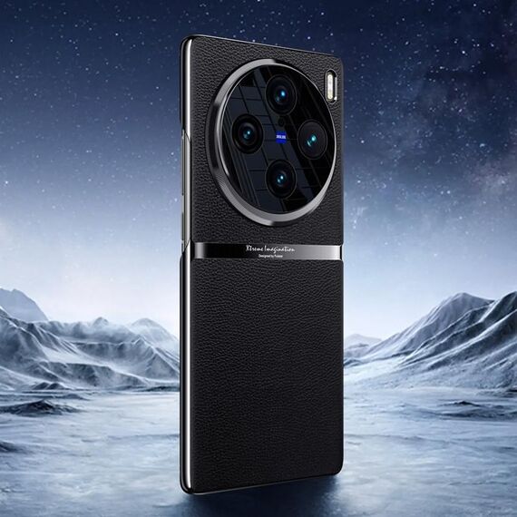 Per vivo X100 Pro Custodia per telefono antiurto all-inclusive in pelle liscia galvanica (nera)
