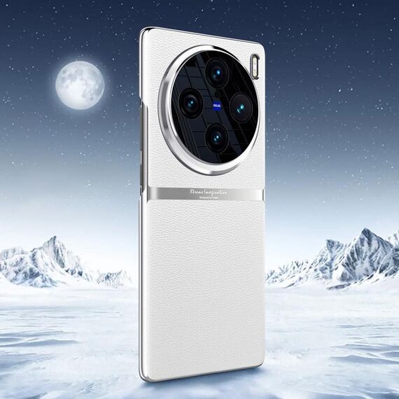 Per vivo X100 Pro Custodia per telefono antiurto all-inclusive in pelle liscia galvanica (bianca)