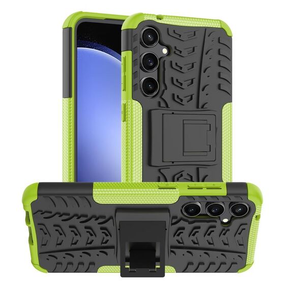 Per Samsung Galaxy S23 FE 5G Texture pneumatici TPU + custodia per PC con supporto (verde)