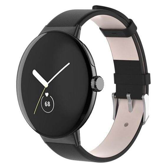 Per cinturino in pelle Google Pixel Watch 2/Pixel Watch (nero)