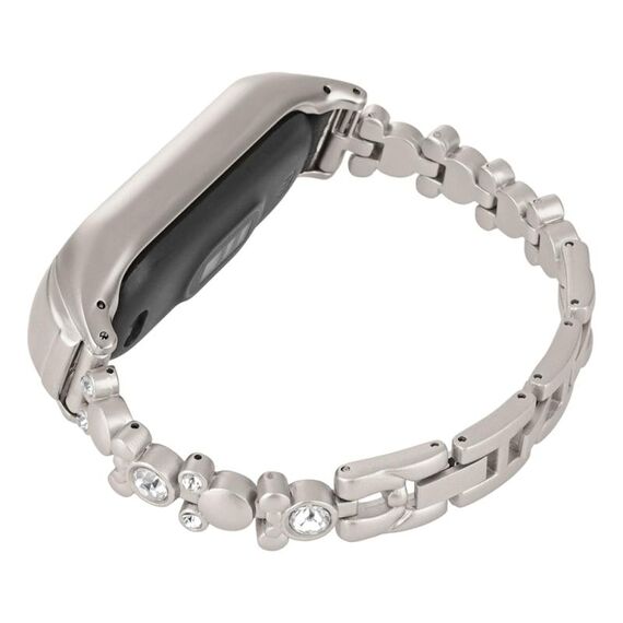 Per Xiaomi Mi Band 7 cinturino per orologio in metallo con diamanti con orsetto carino (colore Starlight)