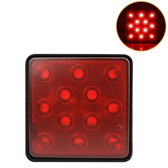 Luci per rimorchio a LED per autoveicoli Luci freno posteriori universali, Colore: Rosso Shell 12 luci