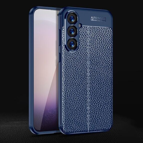 Custodia per telefono in TPU antiurto con texture Litchi per Samsung Galaxy S24 5G (blu)