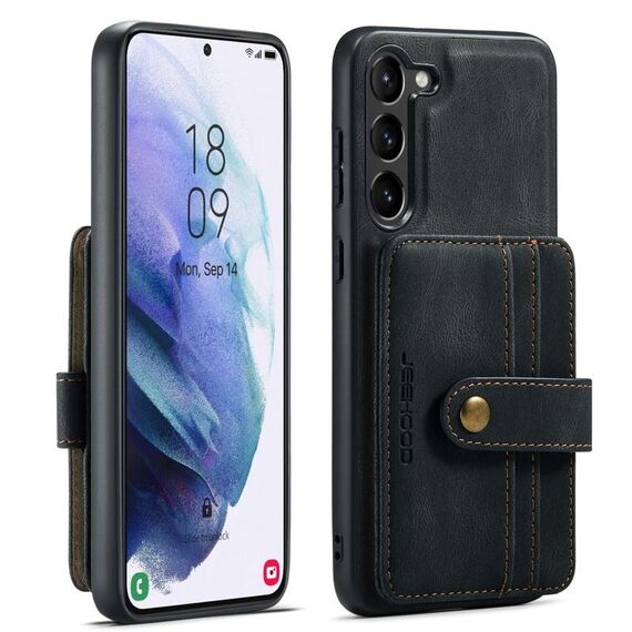 Per Samsung Galaxy S24 5G JEEHOOD Custodia magnetica antifurto con blocco RFID (nera)