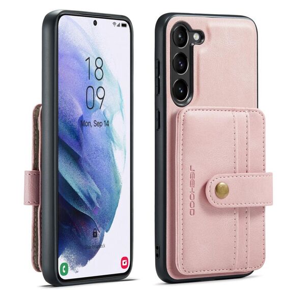 Per Samsung Galaxy S24 5G JEEHOOD Custodia magnetica antifurto con blocco RFID (rosa)
