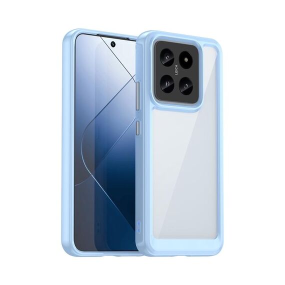 Per Xiaomi 14 Pro Custodia per telefono ibrida in TPU acrilico serie colorata (blu)