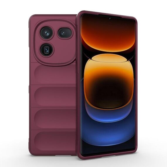 Per vivo iQOO 12 Pro 5G Magic Shield TPU + custodia per telefono in flanella (vino rosso)