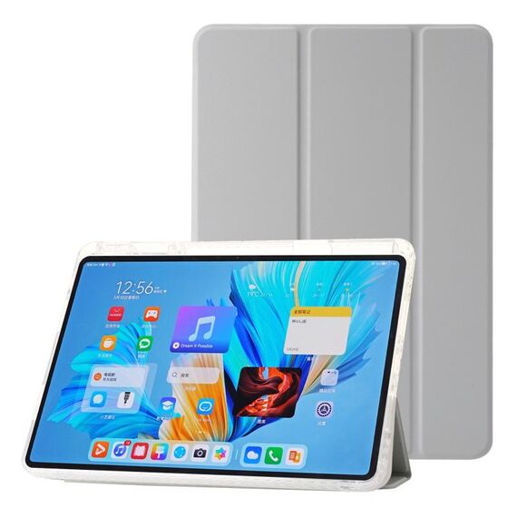 Custodia per tablet in pelle tripla acrilica trasparente per Huawei MatePad 11.5 / Air 11.5 (grigio)