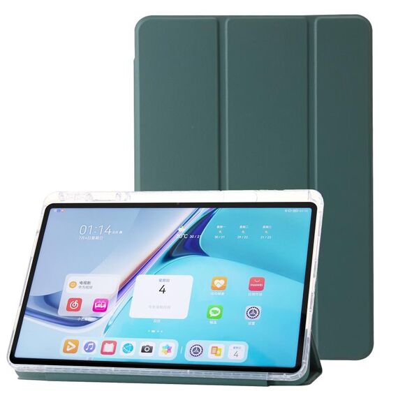 Custodia per tablet in pelle tripla acrilica trasparente per Huawei Matepad 11 2021/2023 (verde scuro)