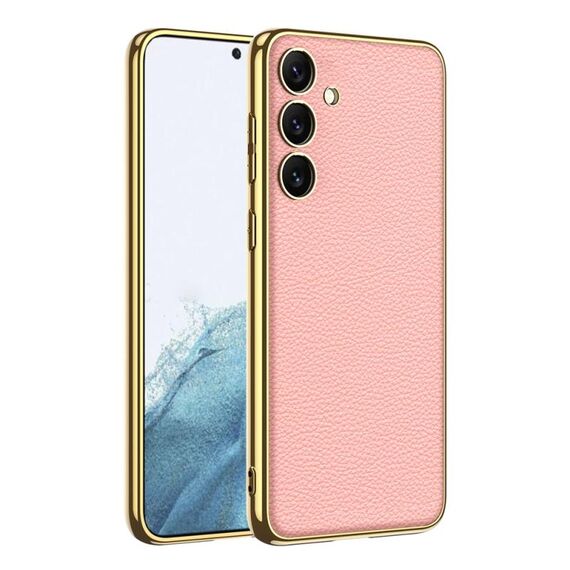 Per Samsung Galaxy S24+ 5G GKK placcatura TPU + custodia per telefono in pelle a copertura totale (rosa)