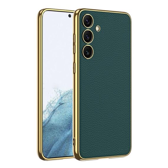 Per Samsung Galaxy S24+ 5G GKK placcatura TPU + custodia per telefono in pelle a copertura totale (verde)