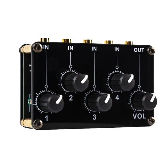 Console mixer passiva portatile a 4 vie con linea stereo (TX400)