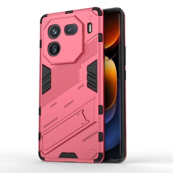 Per vivo iQOO 12 Pro 5G Punk Armor 2 in 1 PC + custodia per telefono TPU con supporto (rosso chiaro)