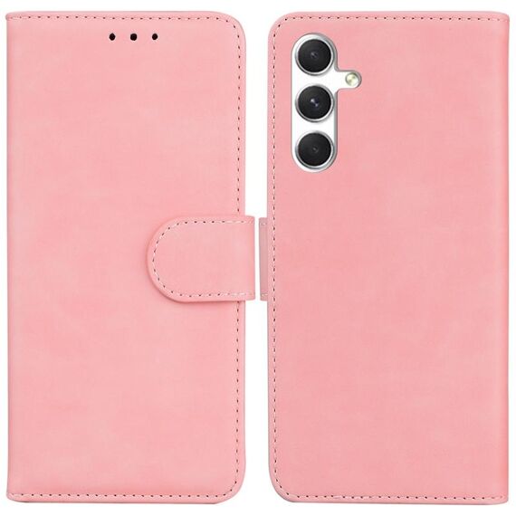 Per Samsung Galaxy S24 5G Skin Feel Custodia in pelle flip in puro colore (rosa)