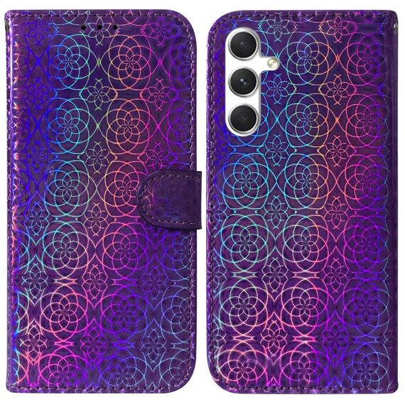 Custodia per telefono in pelle colorata con fibbia magnetica per Samsung Galaxy S24+ 5G (viola)