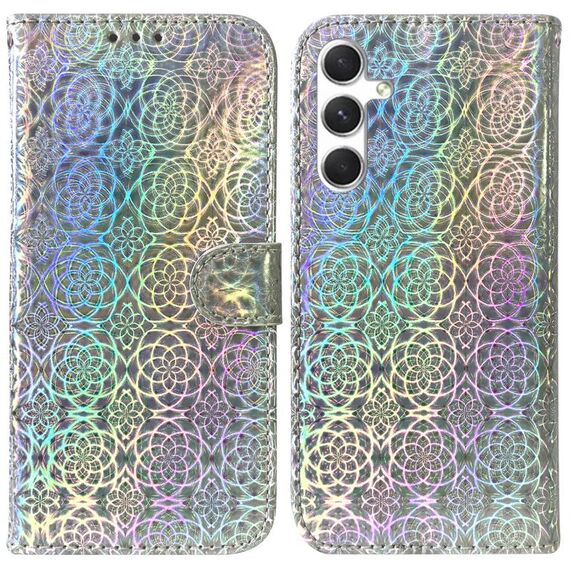 Custodia per telefono in pelle colorata con fibbia magnetica per Samsung Galaxy S24 5G (argento)