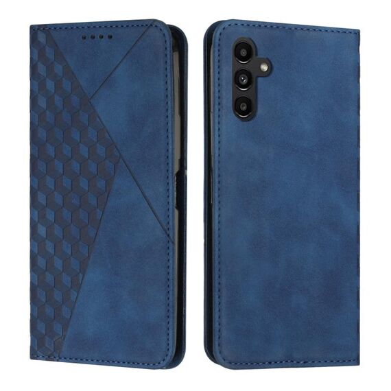 Custodia magnetica in pelle per Samsung Galaxy S24 Diamond Splicing Skin Feel (blu)