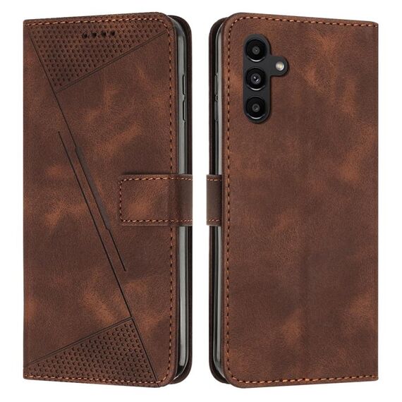 Custodia per telefono in pelle Dream Triangle per Samsung Galaxy S24 con cordino lungo (marrone)