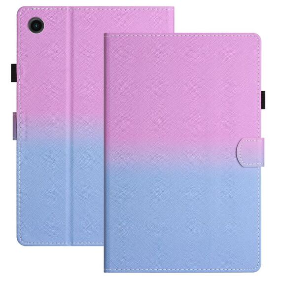 Custodia per tablet in pelle intelligente con cuciture sfumate per Samsung Galaxy Tab A9 (viola blu)