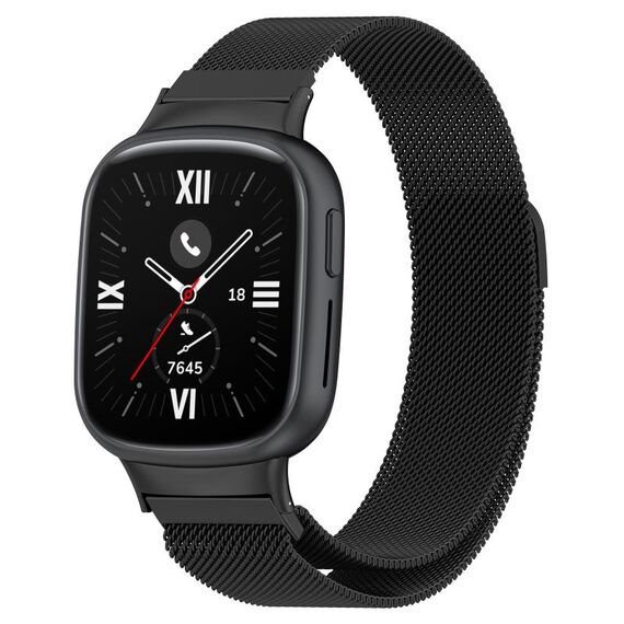 For Honor Watch 4 TMA-L19 Cinturino in maglia di acciaio magnetico Milano (nero)