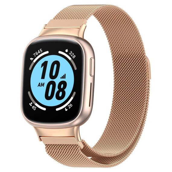 For Honor Watch 4 TMA-L19 Cinturino in maglia di acciaio magnetico Milano (oro rosa)