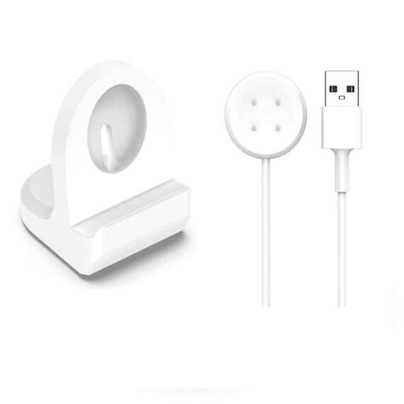 Per Google Pixel Watch 2 Smart Watch Staffa di ricarica in silicone con caricabatterie (bianco)