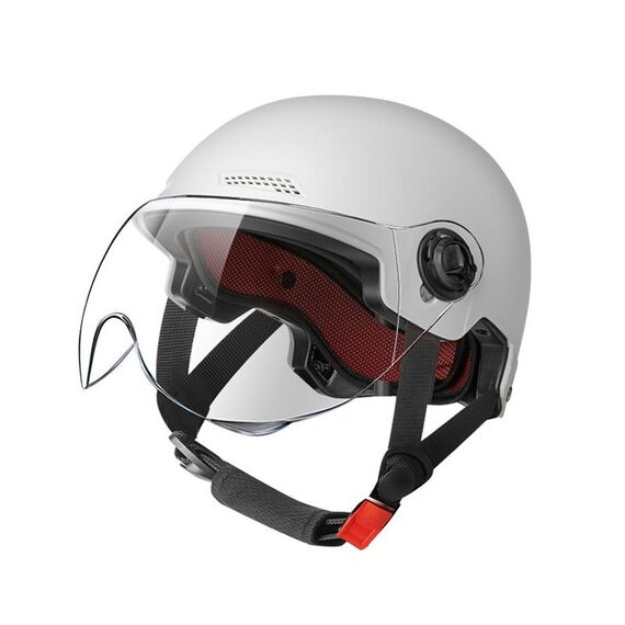 BY-1292 Mezzo casco protettivo a specchio corto unisex per moto (bianco)