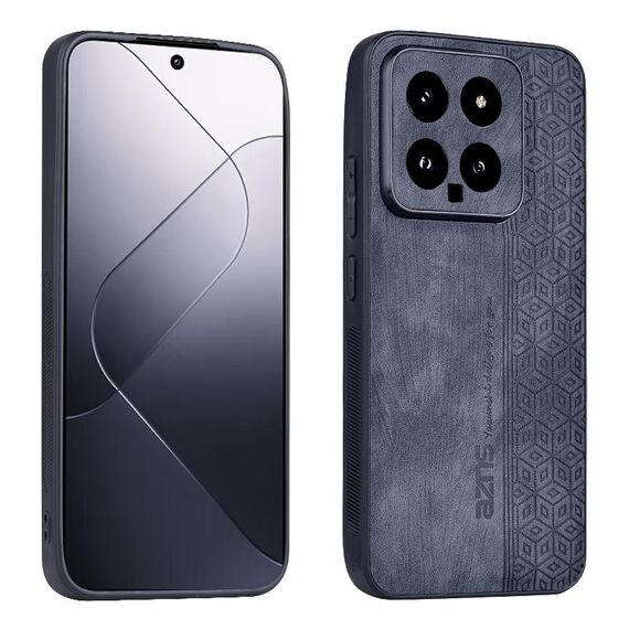 Custodia per telefono con sensazione di pelle in rilievo 3D per Xiaomi 14 AZNS (nera)