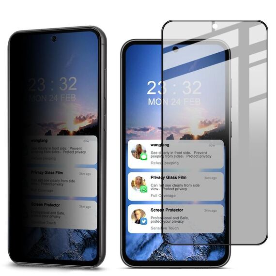 Per Samsung Galaxy S23 FE 5G imak HD Pellicola protettiva in vetro temperato anti-spia a schermo intero