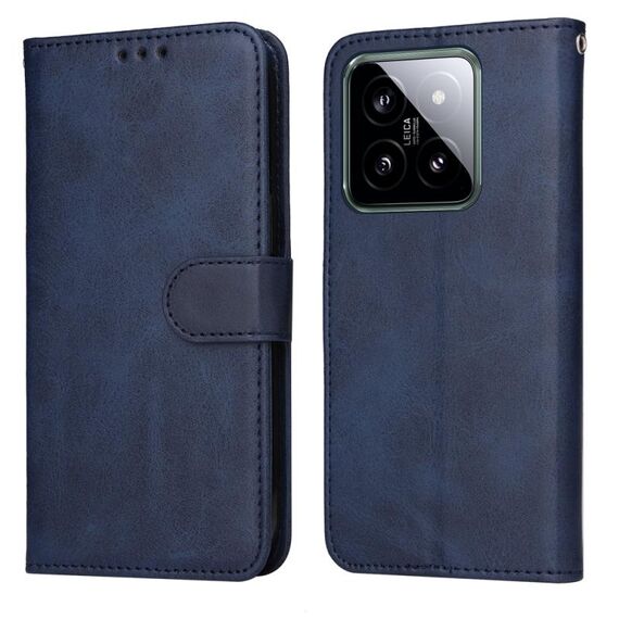 Per Xiaomi 14 Custodia per cellulare in pelle con texture classica in vitello (blu)