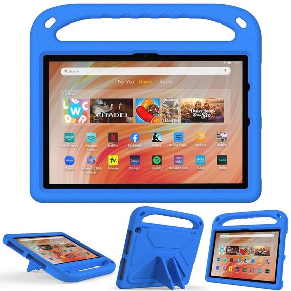Per Amazon Kindle Fire HD 10 2023 Custodia per tablet antiurto in EVA con supporto (blu)