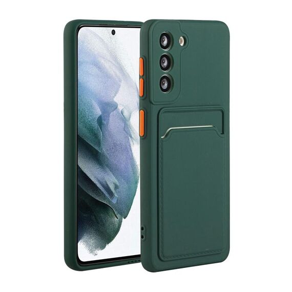 Custodia per telefono in TPU antiurto con slot per scheda Samsung Galaxy S23 5G (verde scuro)