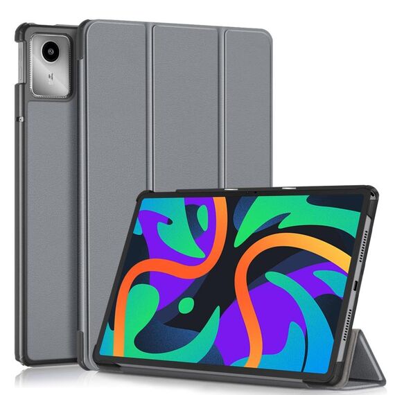 Per Lenovo Tab M11/ Xiaoxin Pad 11 2024 Custodia Smart Tablet in pelle 3 pieghevoli (Grigio)