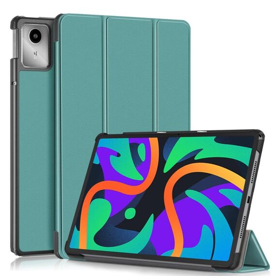 Per Lenovo Tab M11/ Xiaoxin Pad 11 2024 Custodia Smart Tablet in pelle 3 pieghevoli (Verde)