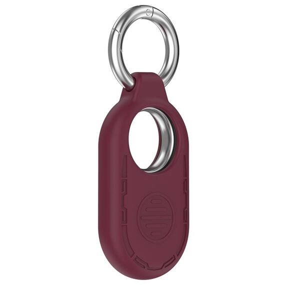 Custodia protettiva in silicone portatile per Samsung Galaxy SmartTag 2 Location Tracker (vino rosso)