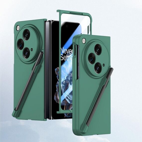 Custodia per PC integrata Skin Feel per OPPO Find N3 con penna/scatola portapenne (verde)